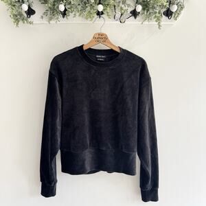 prAna Women's Escambia Pull Over Velour Sweater Black Medium CC504